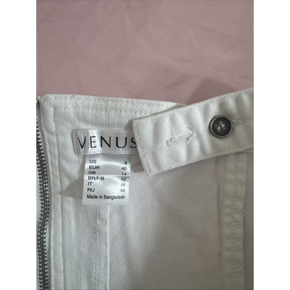 White Denim Corset Jean Lace Up Front Cotton‎ Bustier Peplum Festival 8 - Picture 5 of 5